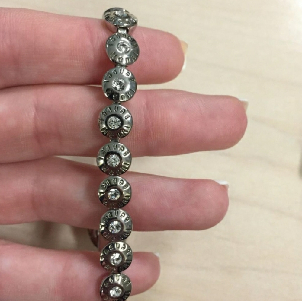 Henri Bendel Vintage "Buckle up Baby" Rivet Bracelet Silver - Picture 8 of 12